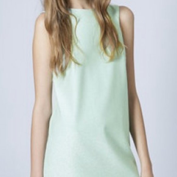 Lurex Cut-Away Tunic Light Green/Sparkle Dress - Picture 1 of 3